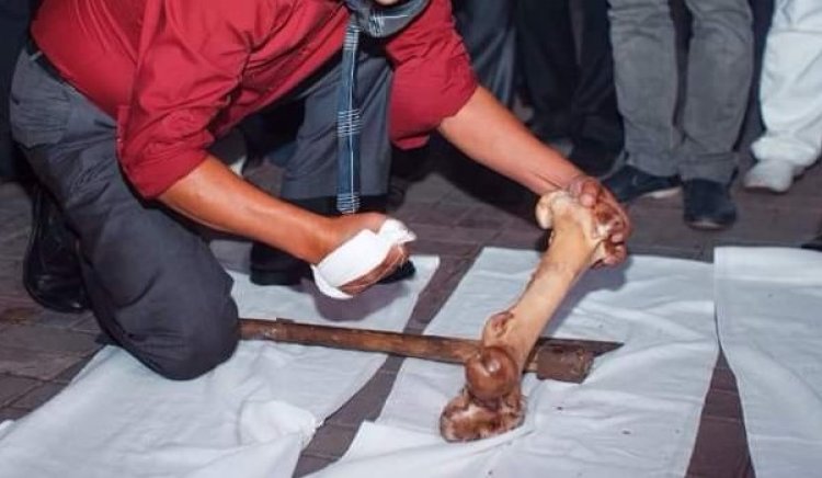 Разбиванием костей отмечают Наурыз в одном из сел Павлодарской области