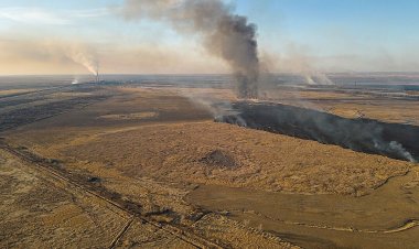 Всю ночь тушили пожар на двух участках вблизи Аксу