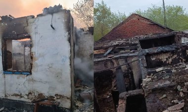Тереңкөл ауданында полиция капитаны өрт болған үйден  жасөспірімді алып шықты