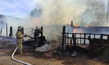 Сарай и навоз загорелись в частном доме Экибастуза