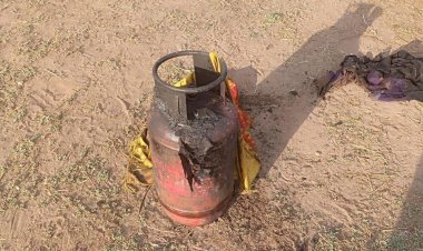 Загоревшийся газовый баллон вынес из дома житель Теренколя