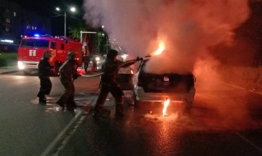 В Экибастузе сгорел автомобиль
