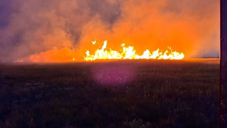 Екібастұз қаласының ауылдық аймағында шыққан дала өрті сөндірілуде