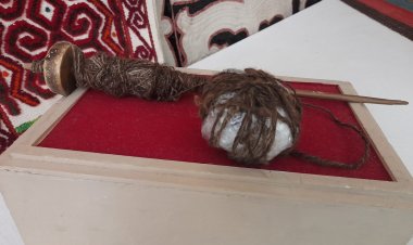 Павлодар музейінде  бұғының таза мүйізінен жасалған ұршық сақтаулы