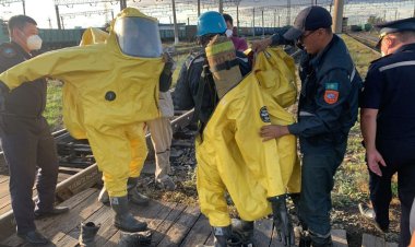 В Экибастузе разлилась серная кислота