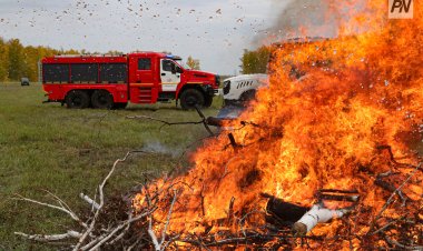 Между Казахстаном и Россией ликвидировали условный пожар