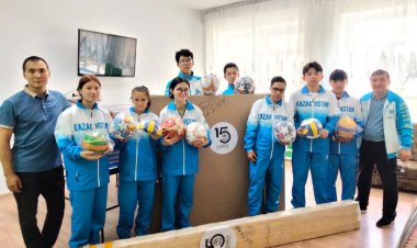 Павлодарским школам-интернатам подарили спортивный инвентарь