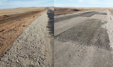 Баянауыл ауданындағы жаңа жол учаскесінің асфальті опырылуда