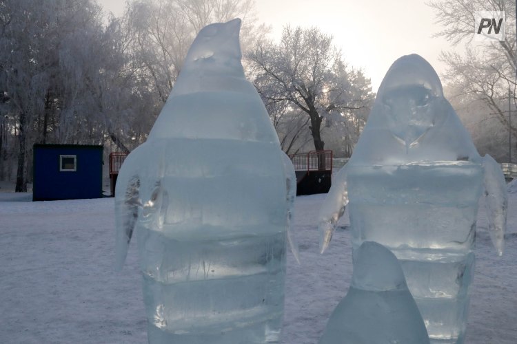 В Аксу дети сломали заготовки для ледового городка