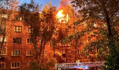 Павлодарда көпқабатты үйдің балконы өртенді