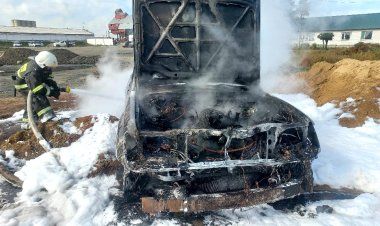 Ертіс ауданында көлік жанды