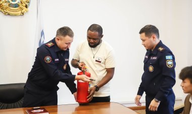 Павлодарда шетелдік студенттерді өрт сөндіру құралдарымен таныстырды