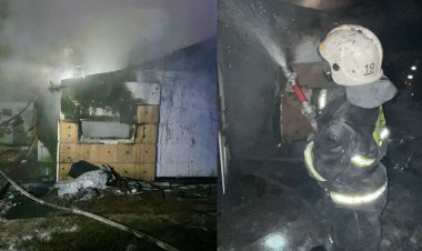 Веранда с баллоном газа внутри загорелась в Майском районе