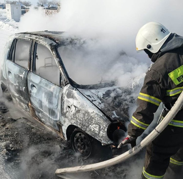 Павлодар облысында автокөлік жанып кетті