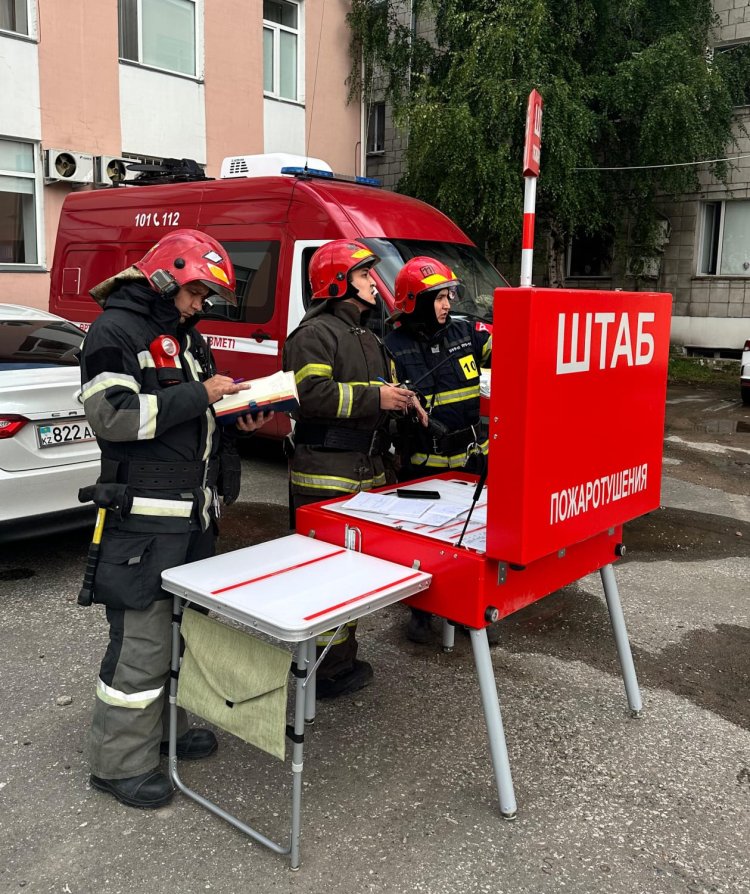 В Павлодаре прошли пожарно-тактические учения