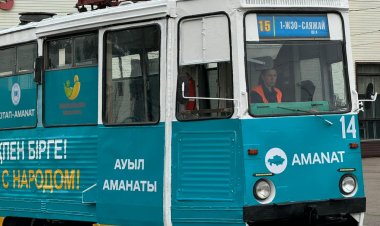 Павлодарда «AMANAT» партиясының брендтелген трамвайы жолға шықты
