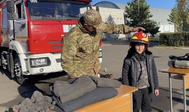 Железин ауданында балалар өрт сөндірудің алғашқы құралын пайдаланды
