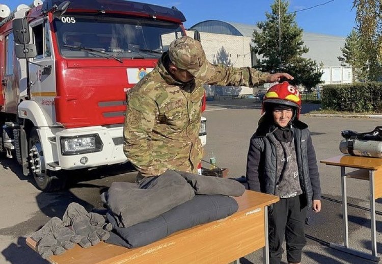 Железин ауданында балалар өрт сөндірудің алғашқы құралын пайдаланды