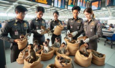 В Таиланде контрабандисты пытались провезти обезьян в мешках