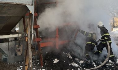 В Павлодаре горела зерносушильная установка