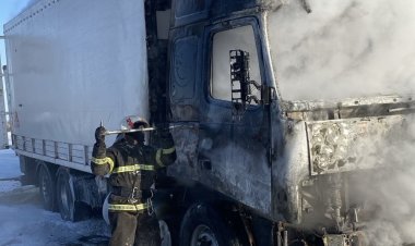 Қалқаманда ат тиелген тіркеме өртенді