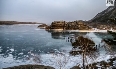 Зимняя жизнь озёр Баянаула