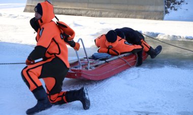 Павлодарда мұз астынан құтқару операциясы жаттығуда пысықталды