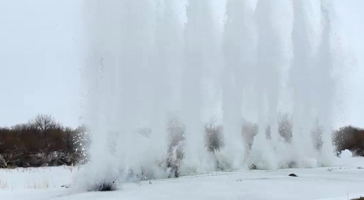 Павлодар облысында Сілеті өзенінде мұз жару жұмыстары жүргізілді