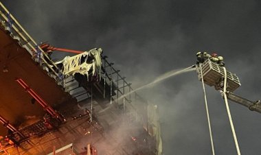 Павлодарда салынып жатқан көпірде шыққан өрт сөндірілді