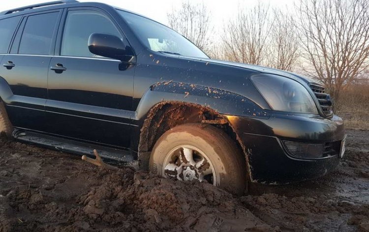 В Павлодарской области два автомобиля застряли у озера