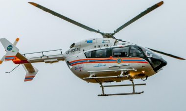 Вертолет МЧС экстренно доставил в Павлодар пятилетнего ребенка