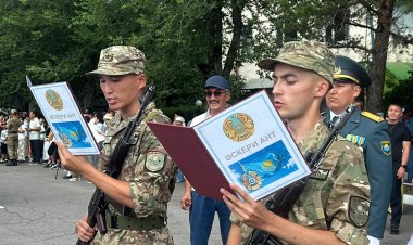 Павлодарда 200-ге жуық Ұлттық ұлан сарбазы әскери ант қабылдады