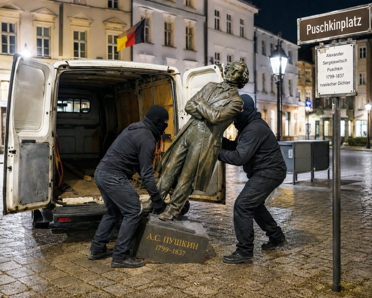 В Германии неизвестные украли памятник Пушкину