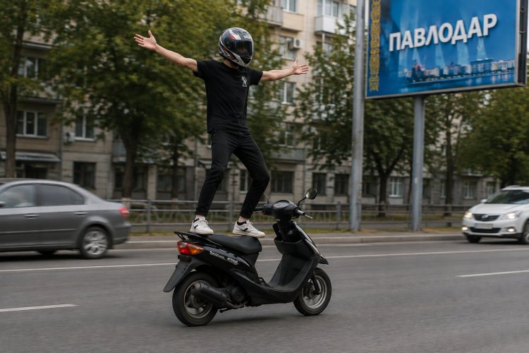 Павлодарца наказали за лихачество на мопеде