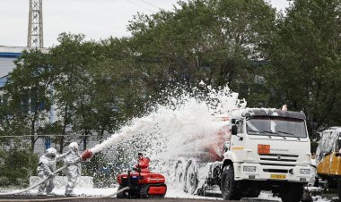 В Экибастузе с помощью робота потушили условный пожар